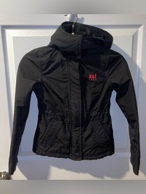 Abercrombie and Fitch Girls small  black All-Season Weather Warrior hooded coat